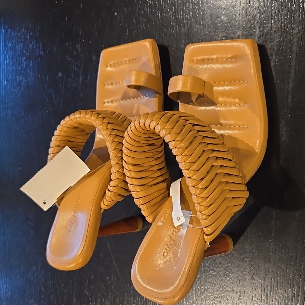 NWT! Gia/RHW Woven Leather Slides/Mules 36.5 - Picture 5 of 6